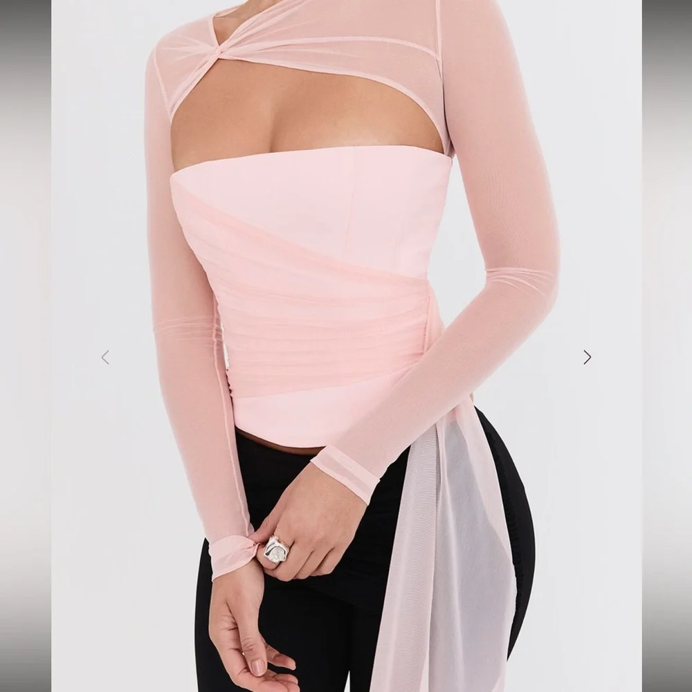 House of CB Mistress Rocks Peony Long Sleeve Corset - Picture 2 of 16